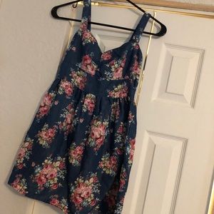 Delia Denim Botanical Dress
